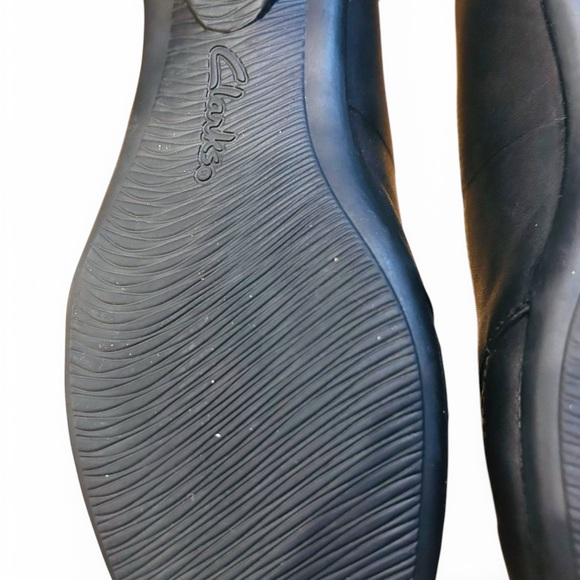 Clarks Gracelin Maze Black Leather Flats Women’s Size 9 Comfort Slip-On Loafers - Picture 5 of 13